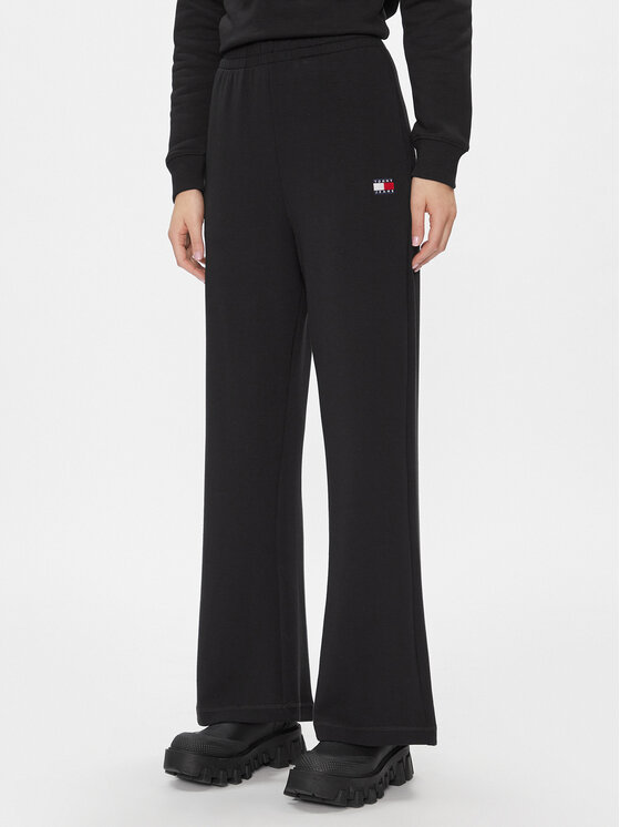Tommy Jeans Spodnie dresowe DW0DW17312 Czarny Wide Leg