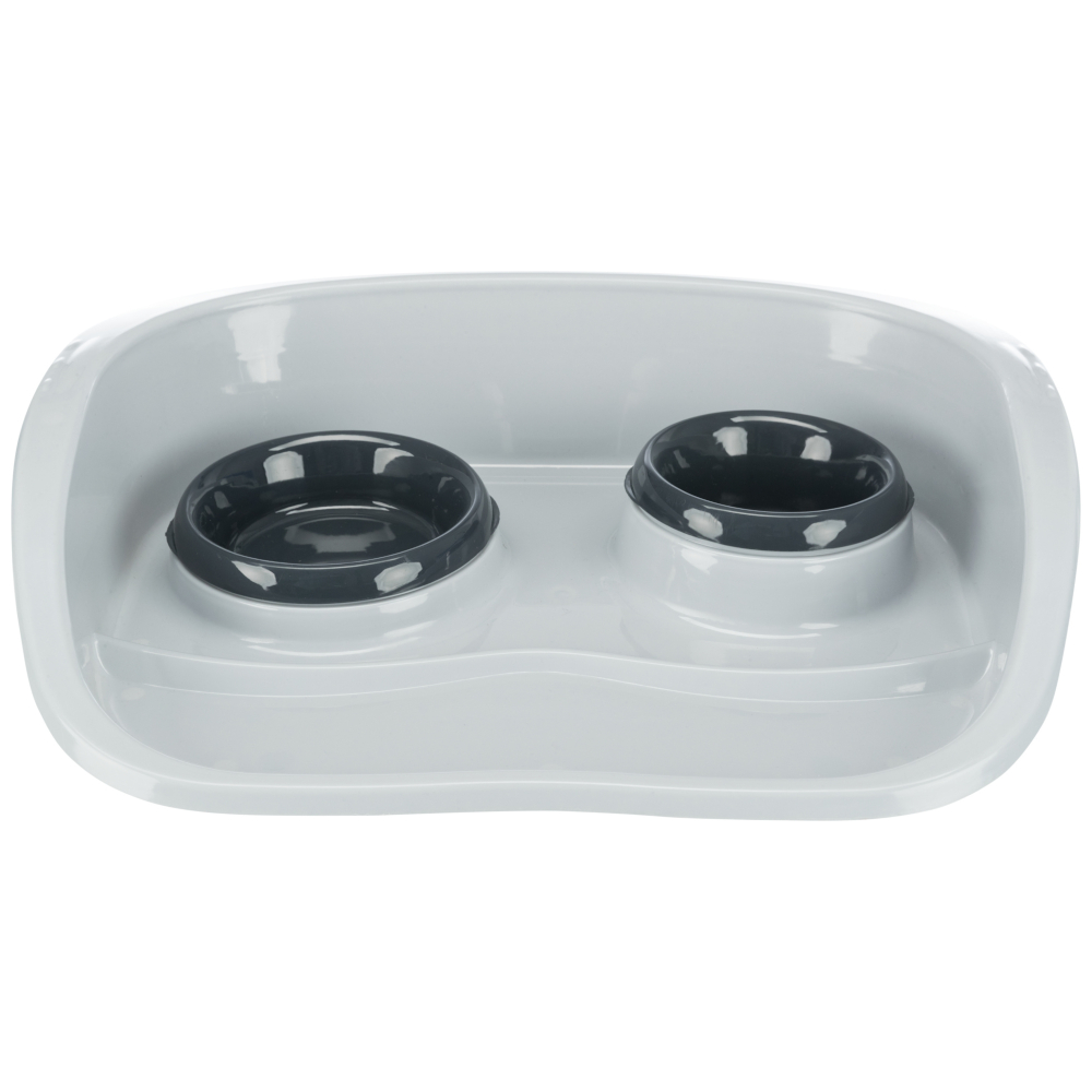 Trixie zestaw misek z tworzywa sztucznego 0,25 l, Ø 9 cm i 0,3 l, Ø 11 cm / dł. 46 x szer. 11 x wys. 30 cm