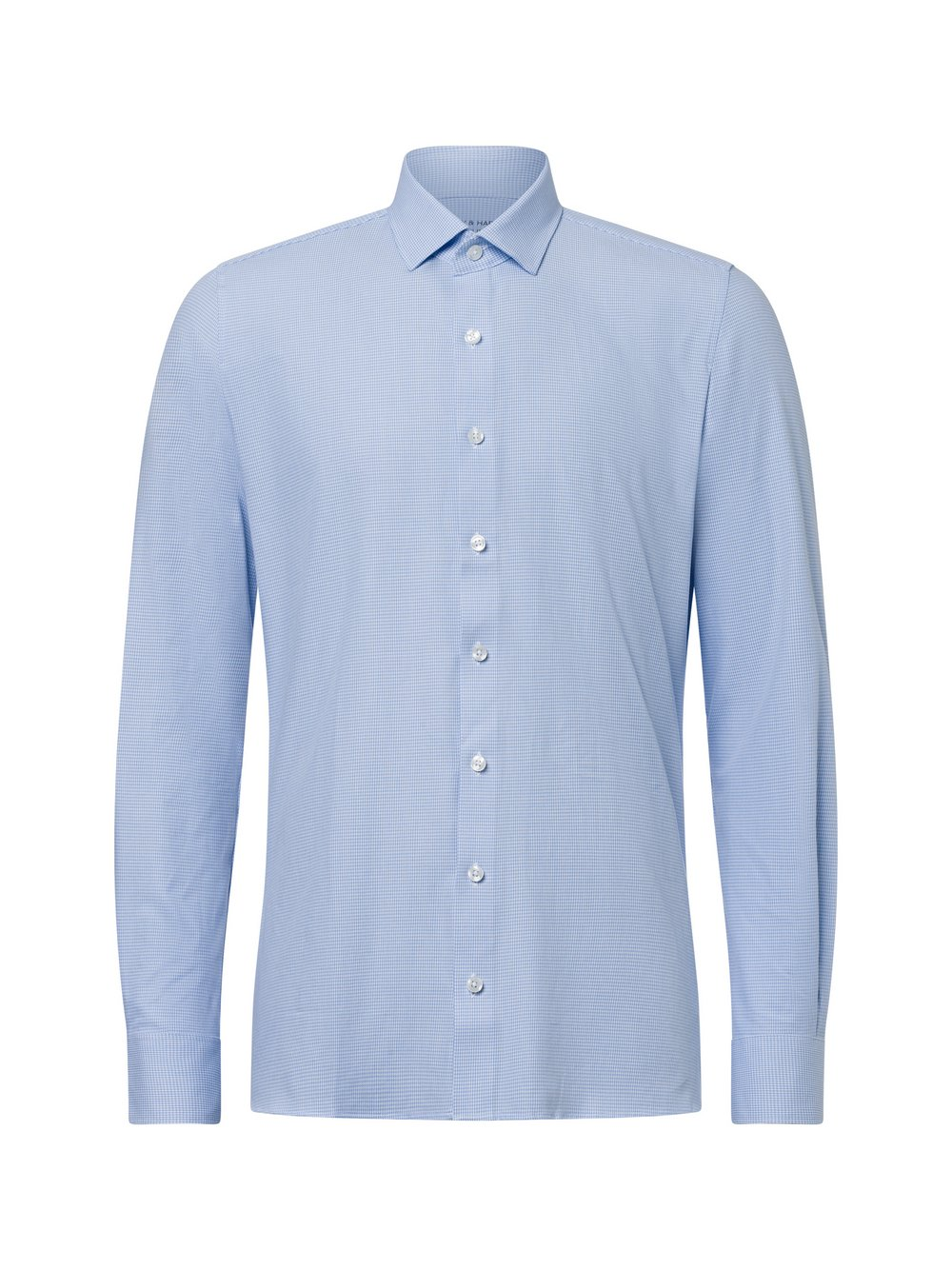 Finshley & Harding Koszula męska Mężczyźni Super Slim Fit Bawełna niebieski|biały wzorzysty, 35