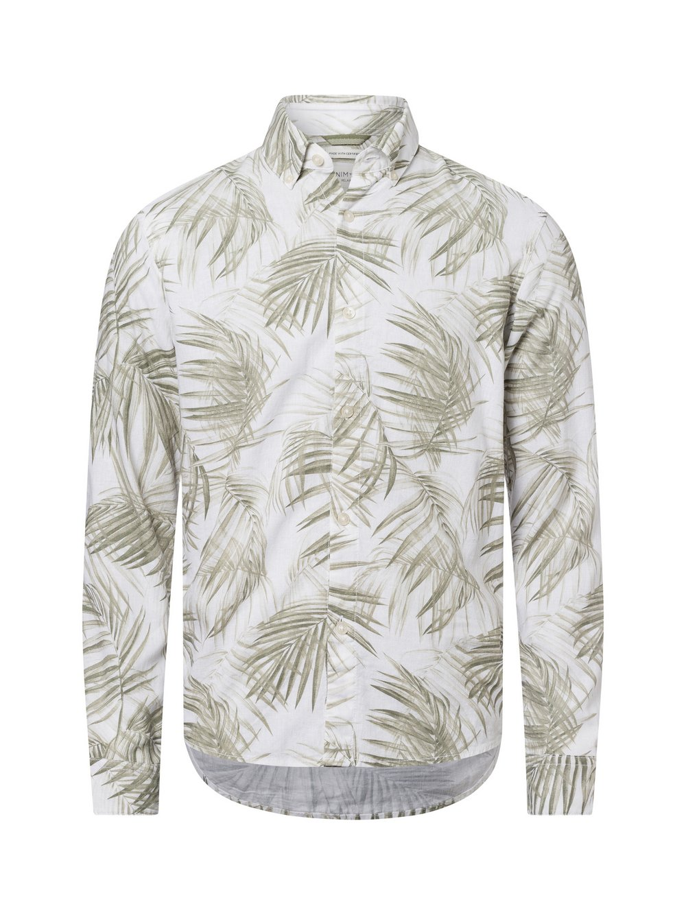Tom Tailor Denim Męska koszula casual z zawartością lnu Mężczyźni Comfort Fit wiskoza zielony, S