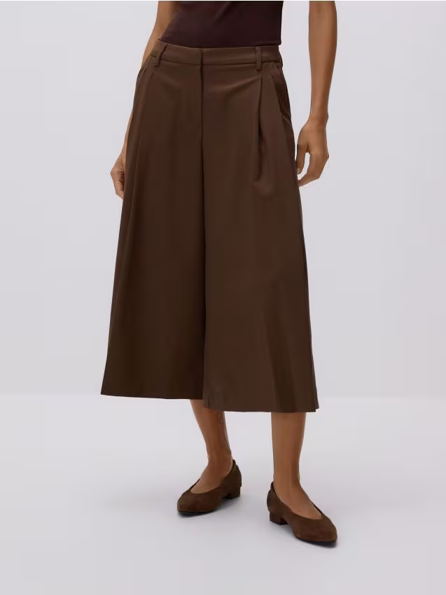 Reserved - Spodnie culotte - brązowy