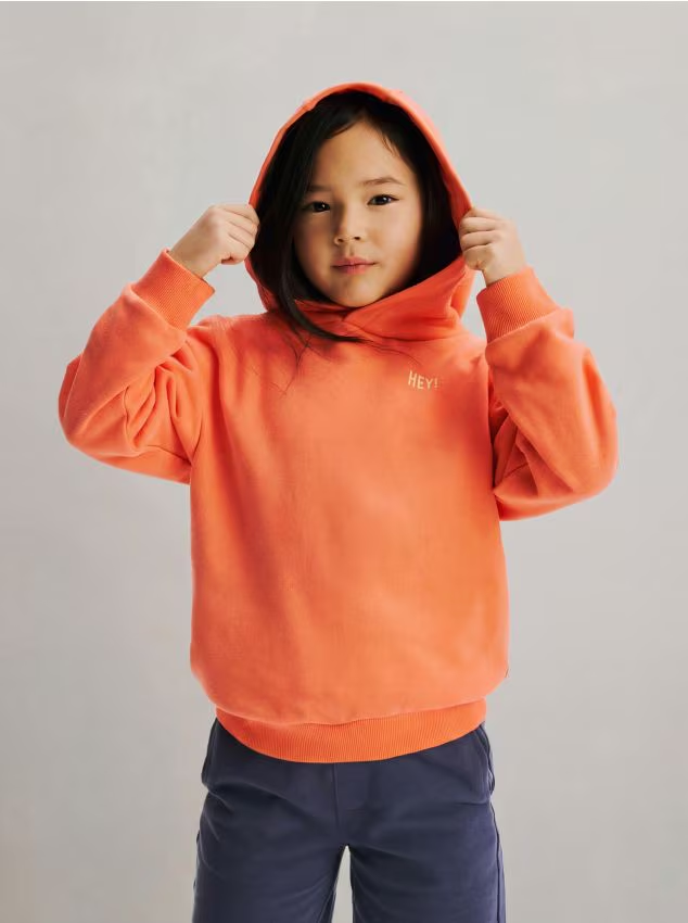 Reserved - Bluza oversize z kapturem - czerwony