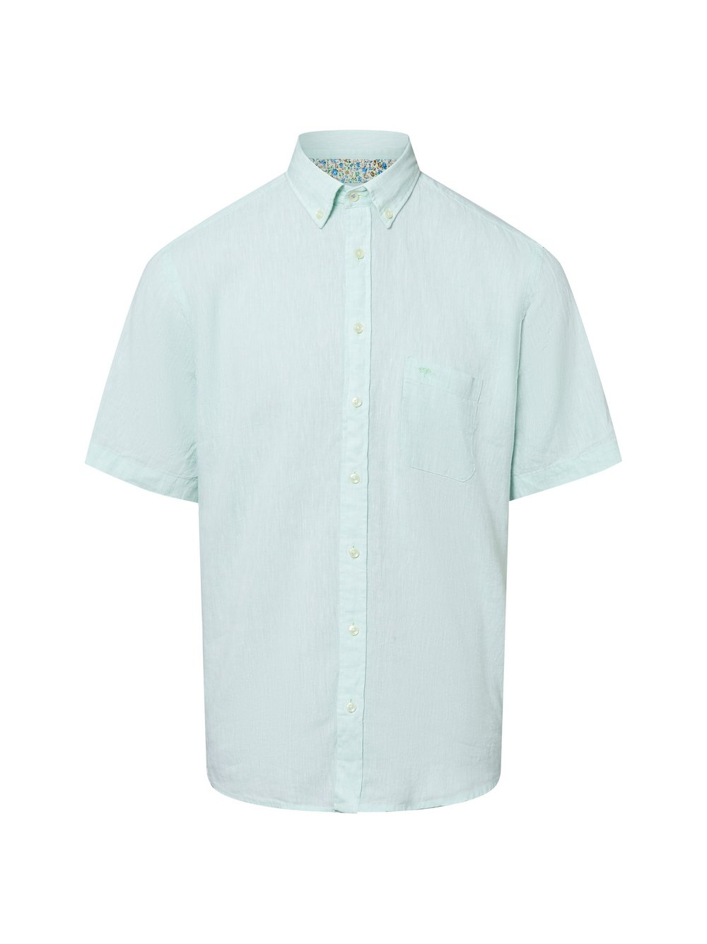 Fynch-Hatton Męska koszula casual z zawartością lnu Mężczyźni Regular Fit len zielony, L