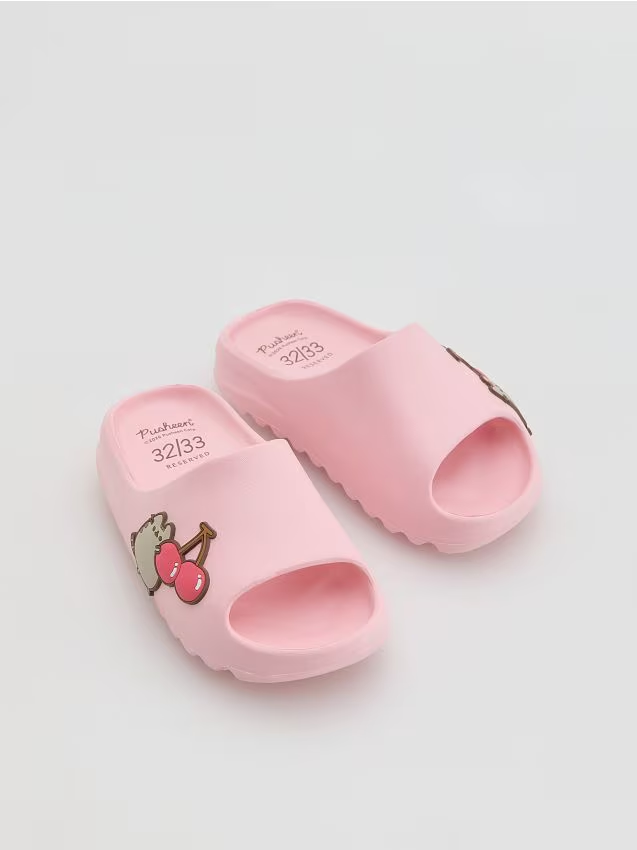 Reserved - Klapki Pusheen - pastelowy róż