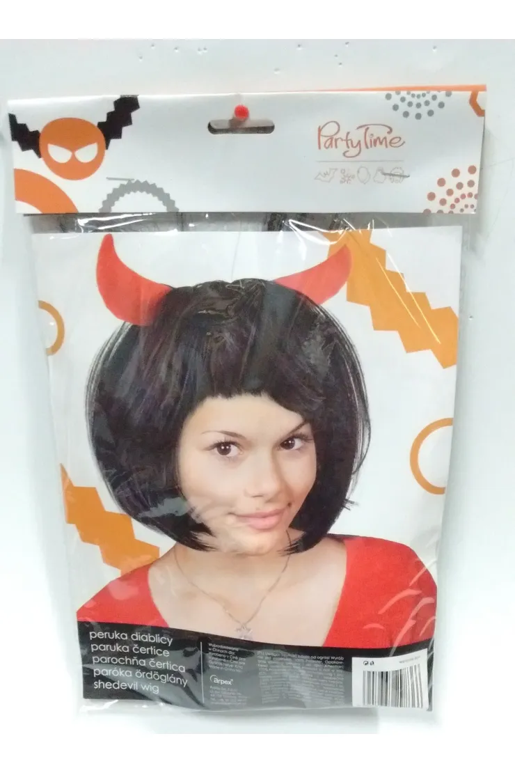 Ozdoba hallowen peruka Diablicy