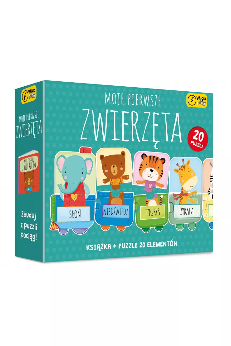 Puzzle 20 el. Moje pierwsze zwierzęta + książka