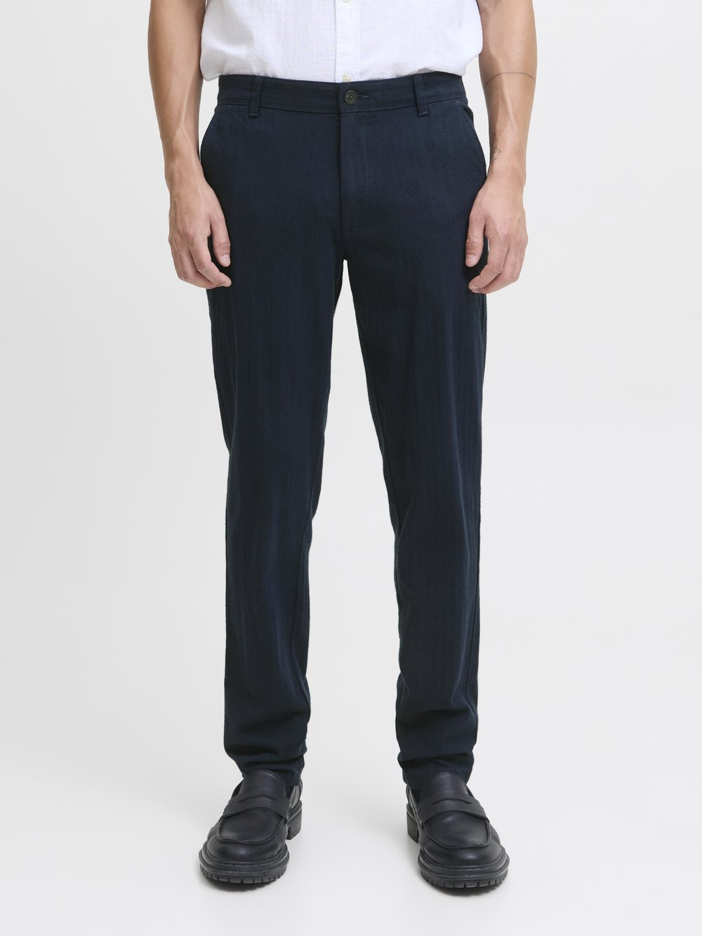 Jack & Jones Męskie spodnie materiałowe - JPSTMarco Bowie Mężczyźni Bawełna niebieski, 32-32