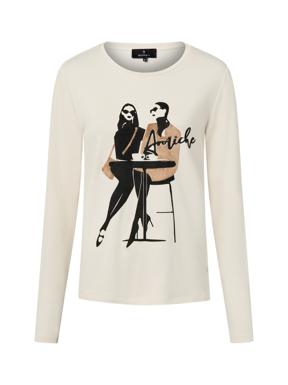 Monari Damska koszulka z długim rękawem Kobiety wiskoza biały, 38
