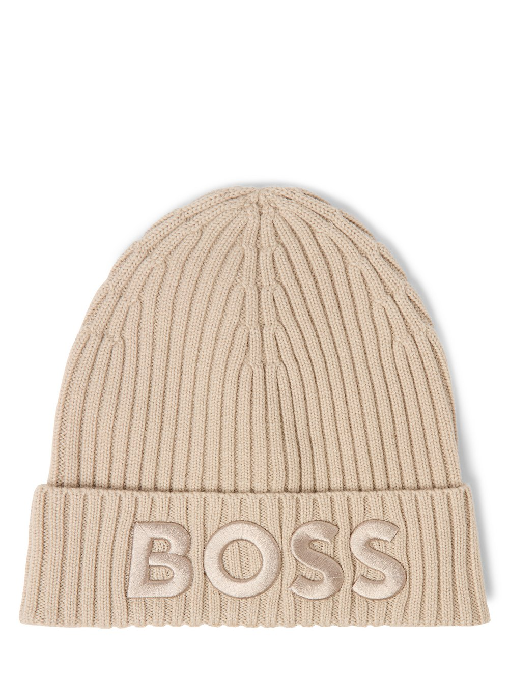 BOSS Damska czapka z dzianiny wykonana z wełny dziewiczej - Lara Kobiety wełna ze strzyży brązowy, ONE SIZE