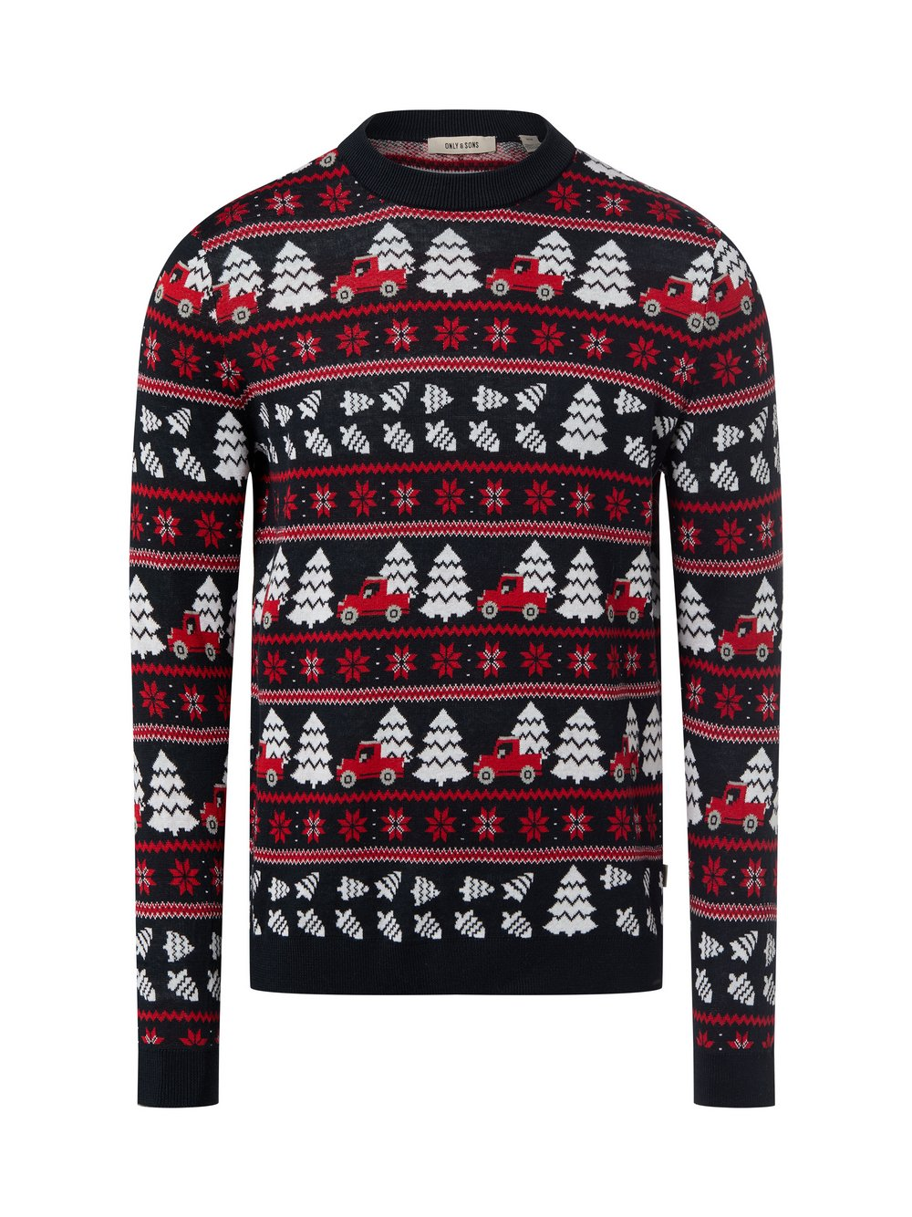 Only&Sons Męski sweter z dzianiny Mężczyźni Bawełna niebieski|wielokolorowy, XXL