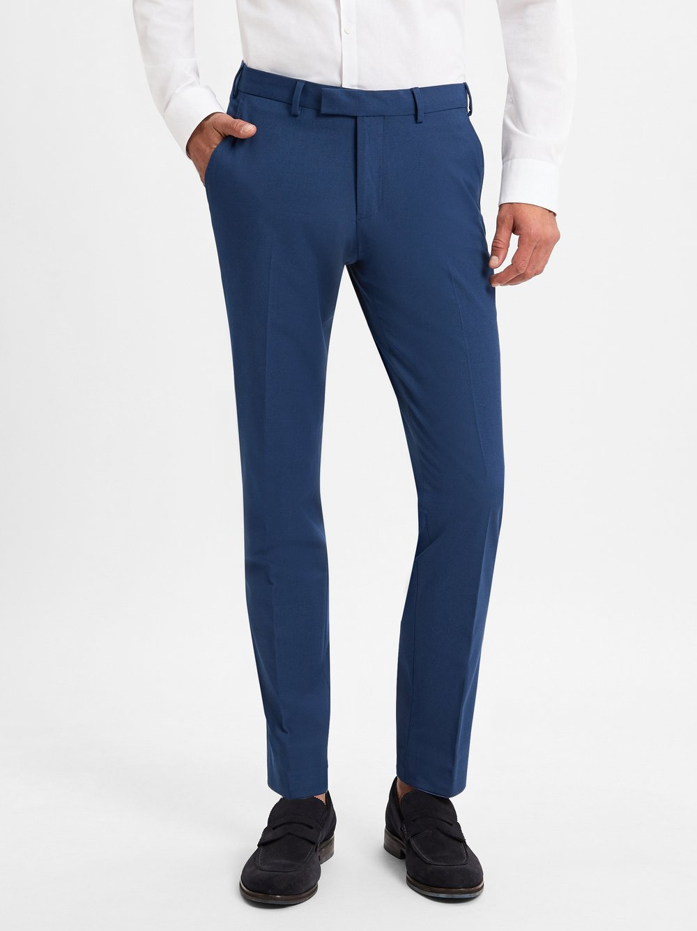 Finshley & Harding Spodnie - Kalifornia Mężczyźni Slim Fit Sztuczne włókno niebieski, 56