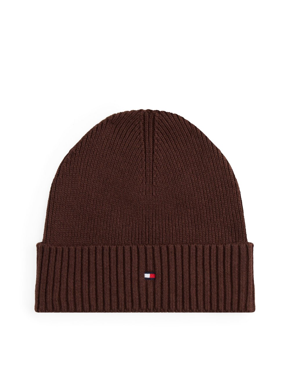 Tommy Hilfiger Męska czapka z dzianiny Mężczyźni Bawełna brązowy, ONE SIZE