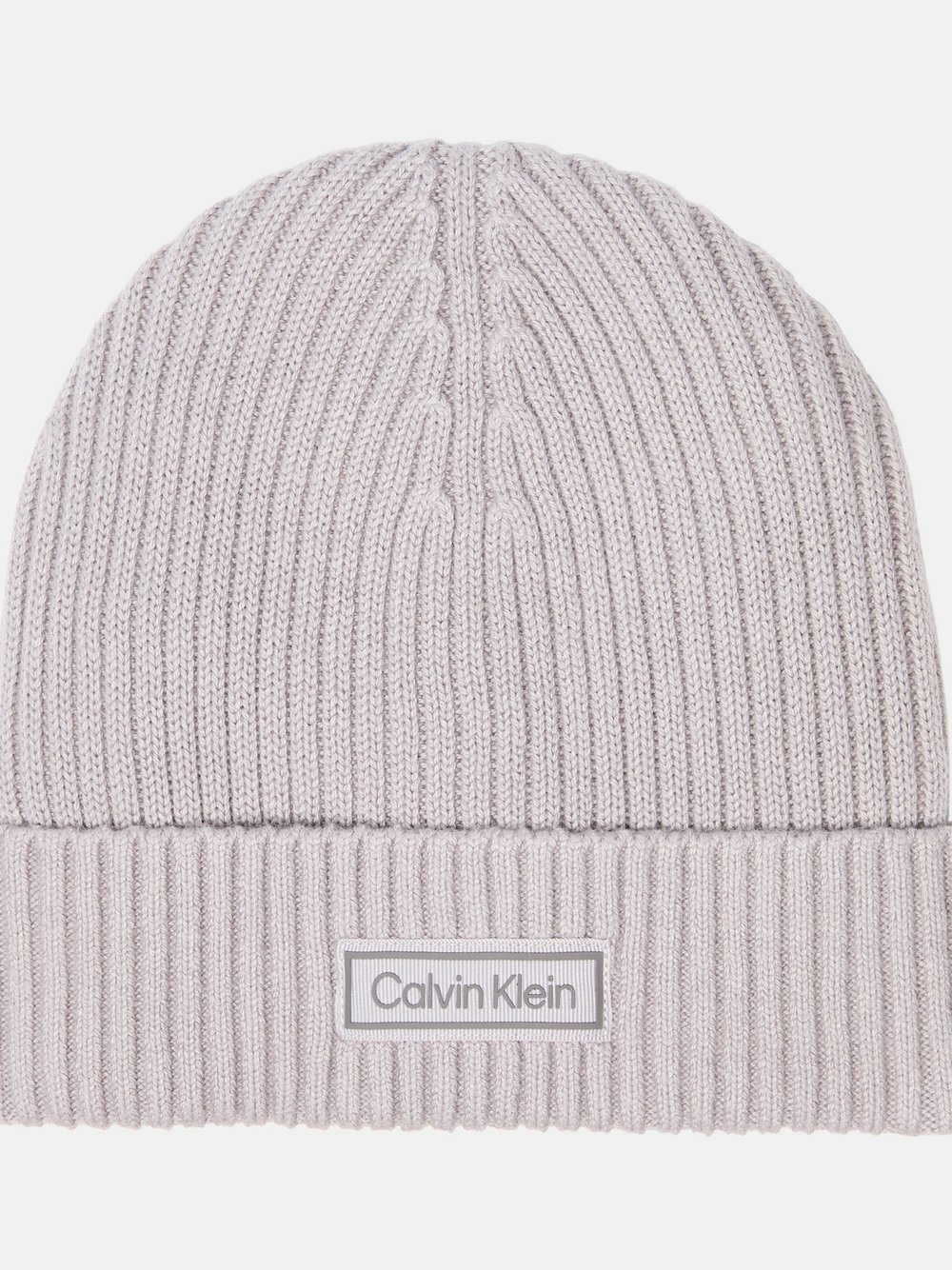 Calvin Klein Damska czapka z dzianiny z zawartością kaszmiru Kobiety Bawełna szary, ONE SIZE
