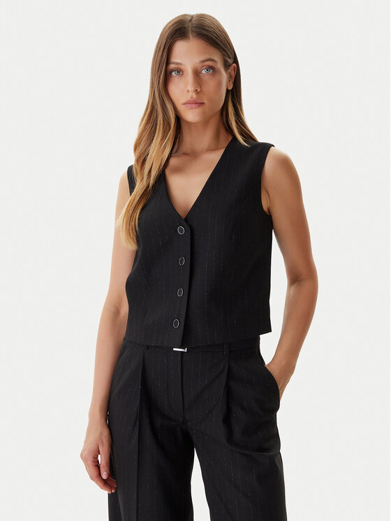 Guess Kamizelka garniturowa W5BH52 W2422 Czarny Regular Fit