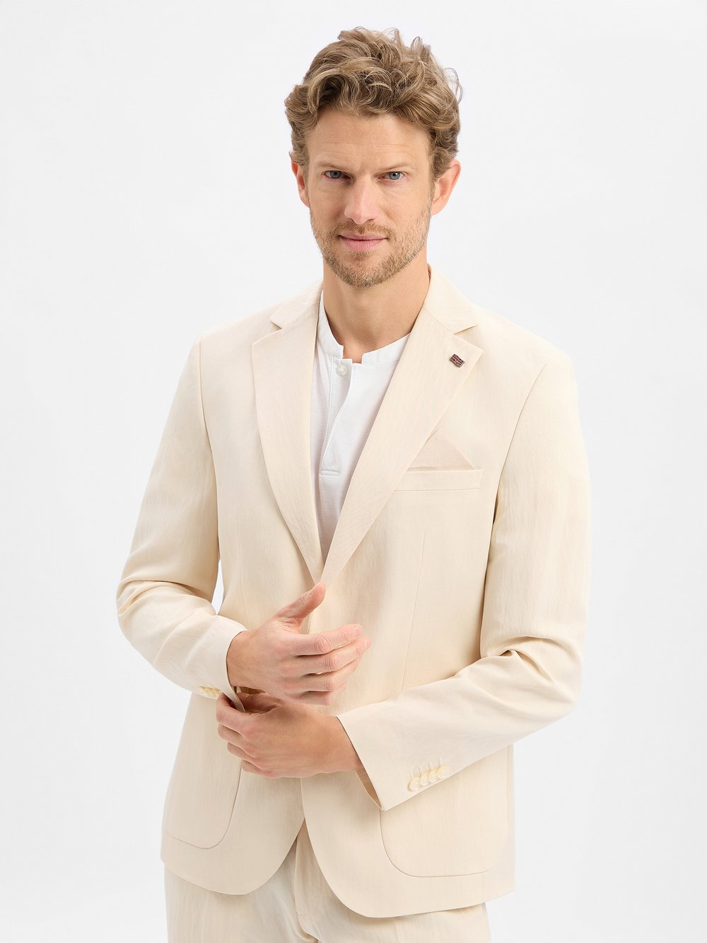 Finshley & Harding London Męska kurtka modułowa - Brick Mężczyźni Comfort Fit beżowy, 54