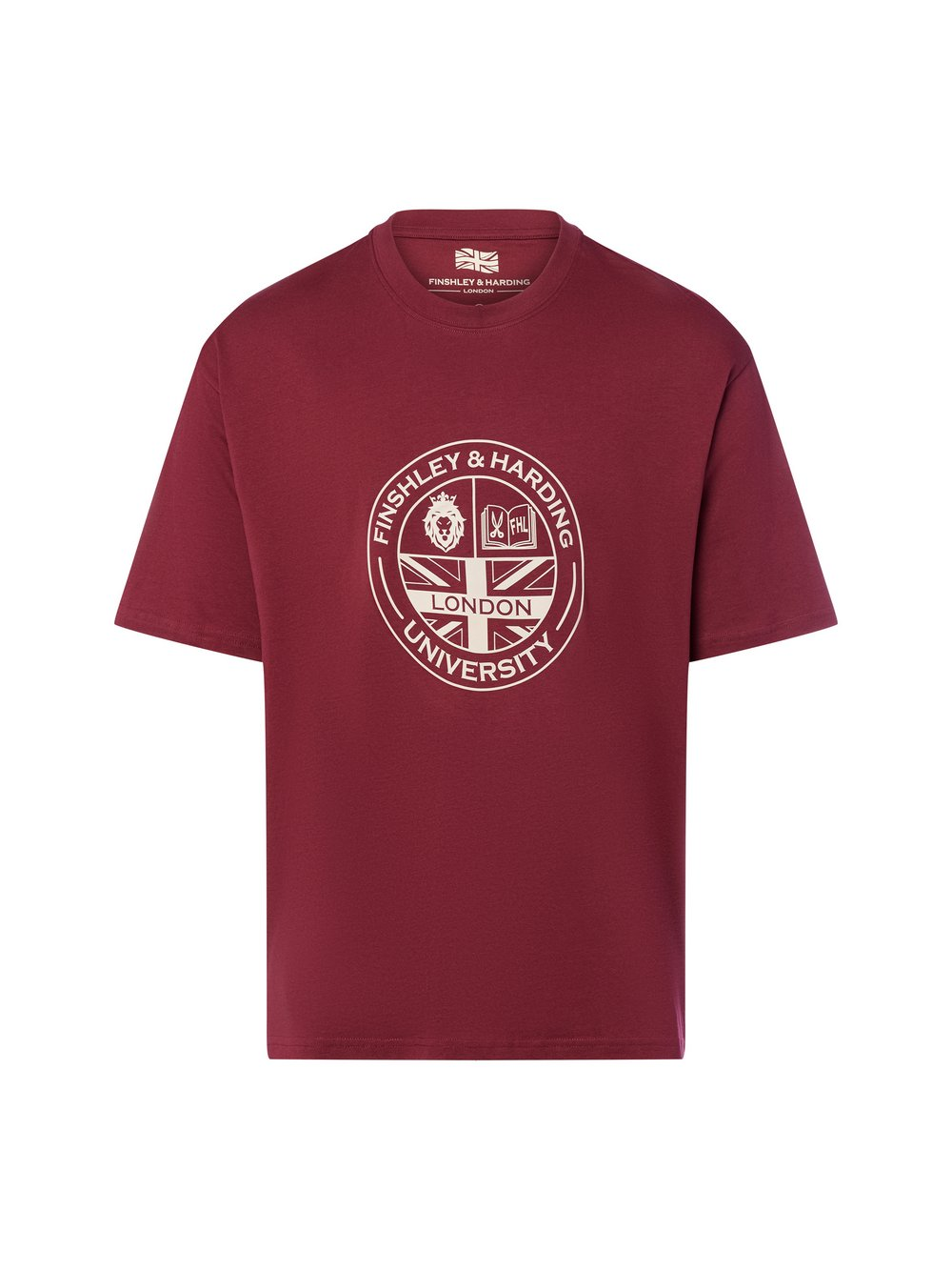 Finshley & Harding London Koszulka męska Mężczyźni Bawełna czerwony, L