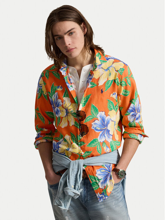 Polo Ralph Lauren Koszula 710B14226001 Pomarańczowy Classic Fit