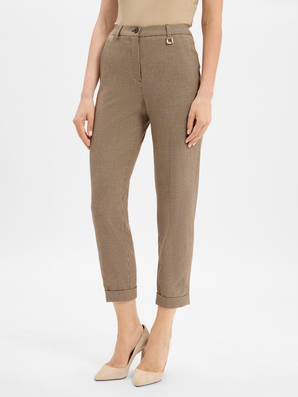 JOOP! Damskie spodnie materiałowe - Panthea Kobiety beżowy|brązowy, 34