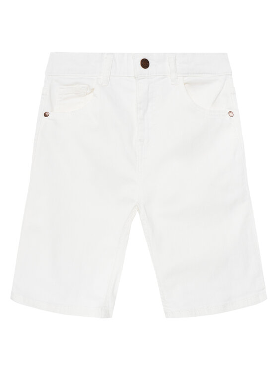 Guess Szorty jeansowe L4RD11 WE620 Biały Regular Fit