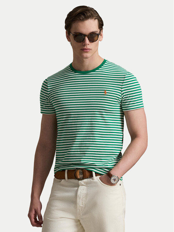 Polo Ralph Lauren T-Shirt 710956828500 Zielony Slim Fit