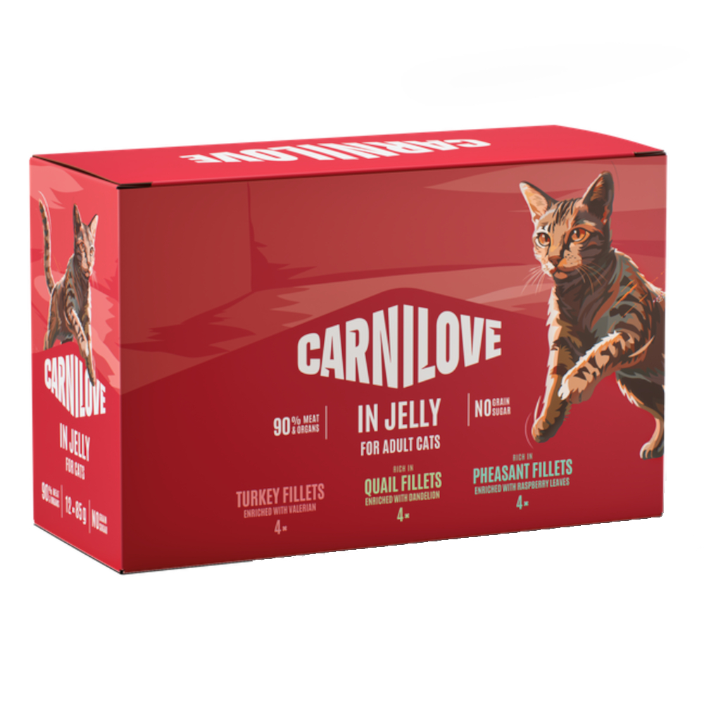 Carnilove Cat w saszetkach, 12 x 85 g - Pakiet mieszany w galarecie (3 smaki)