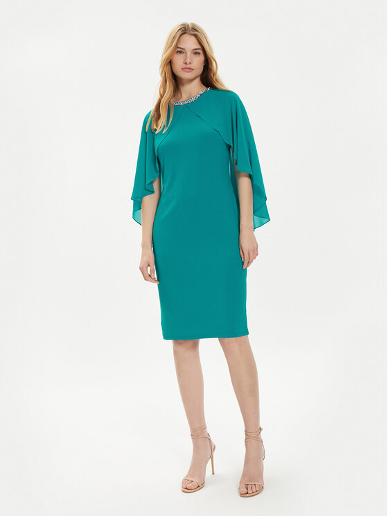 Joseph Ribkoff Sukienka koktajlowa 242731 Turkusowy Slim Fit