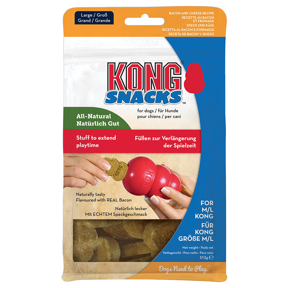 KONG Przysmaki Bacon & Cheese - Rozmiar L, 2 x 312 g