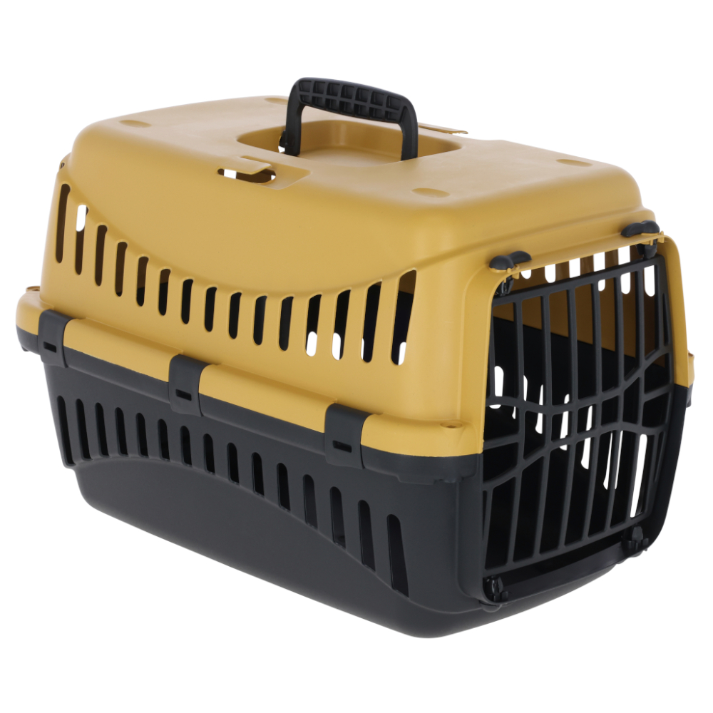 Kerbl Pet transporter Expedion - żółty/ ciemnoszary: dł. x szer. x wys.: 45 x 30 x 30 cm
