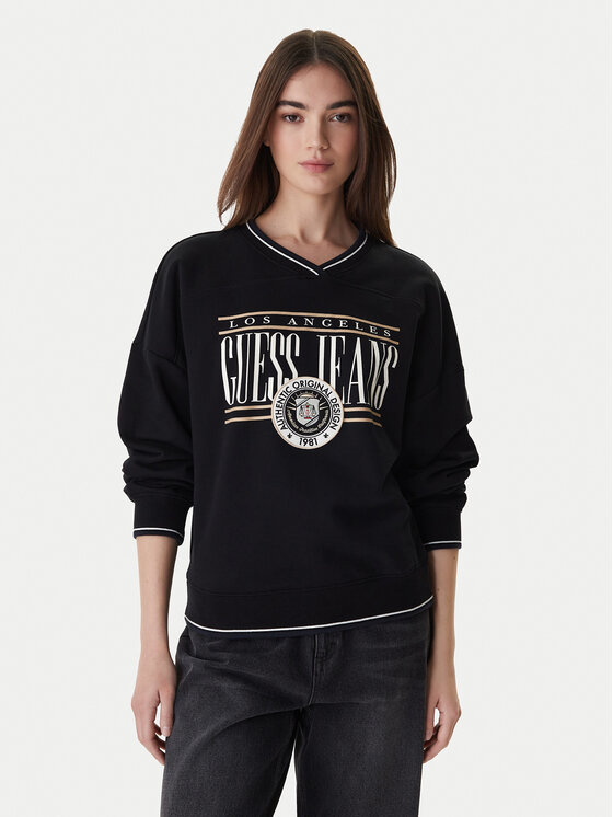 Guess Jeans Bluza W6RQ09 K68I4 Czarny Oversize
