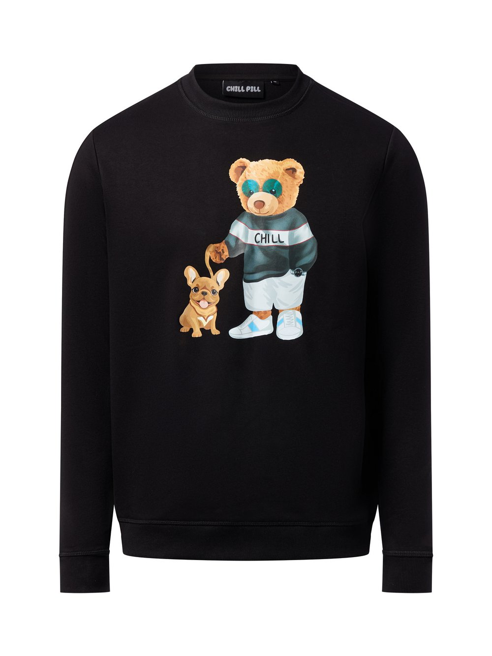 Chill Pill Bluza męska - Chill Dog Bear Mężczyźni Materiał dresowy czarny|wielokolorowy, S