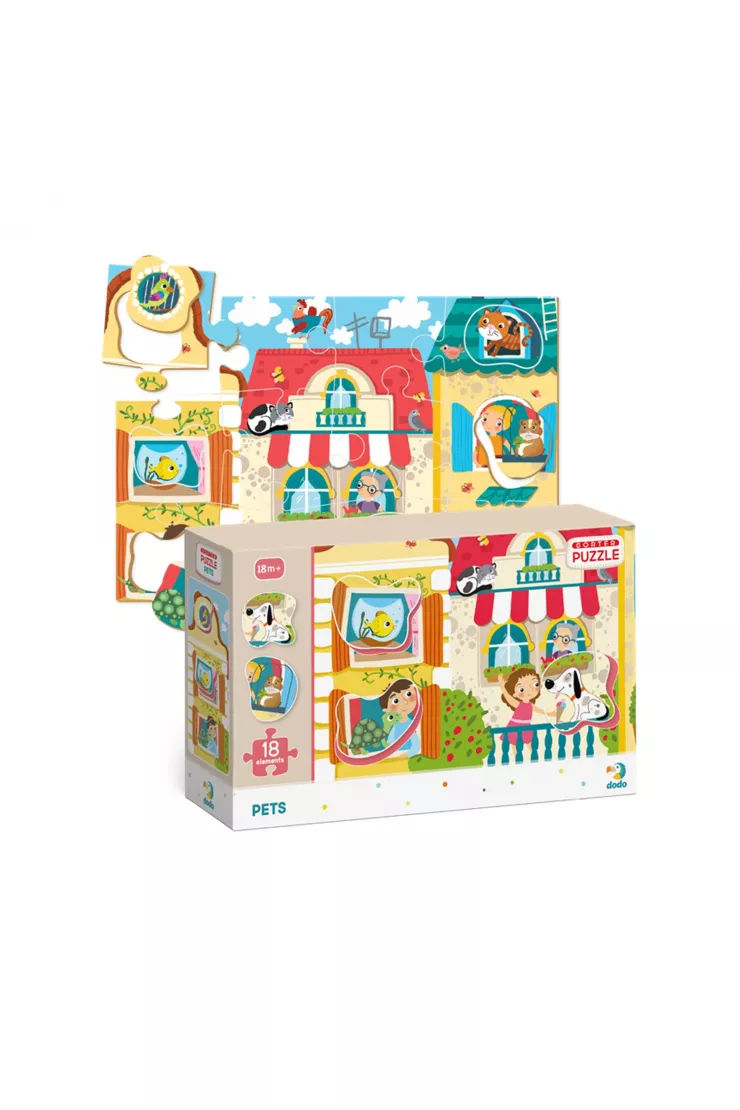 Puzzle 18 el. Sorter. Zwierzęta domowe