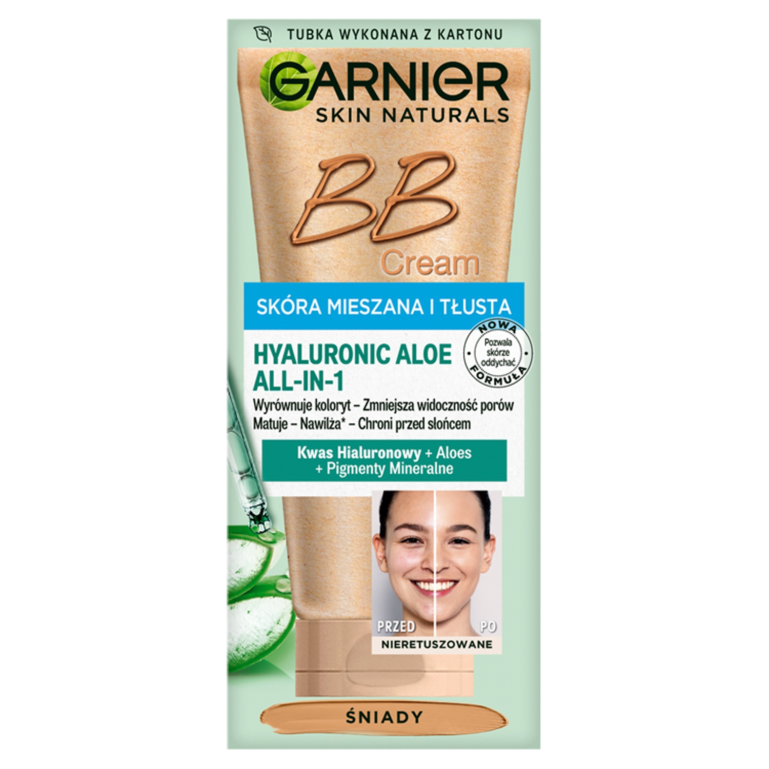 GARNIER Hyaluronic Aloe krem BB skóra mieszana i tłusta, śniady 50 ml