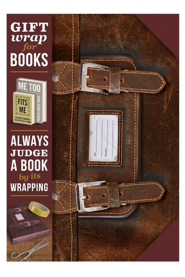 Gift wrap. Papier do książki. Leather satchel