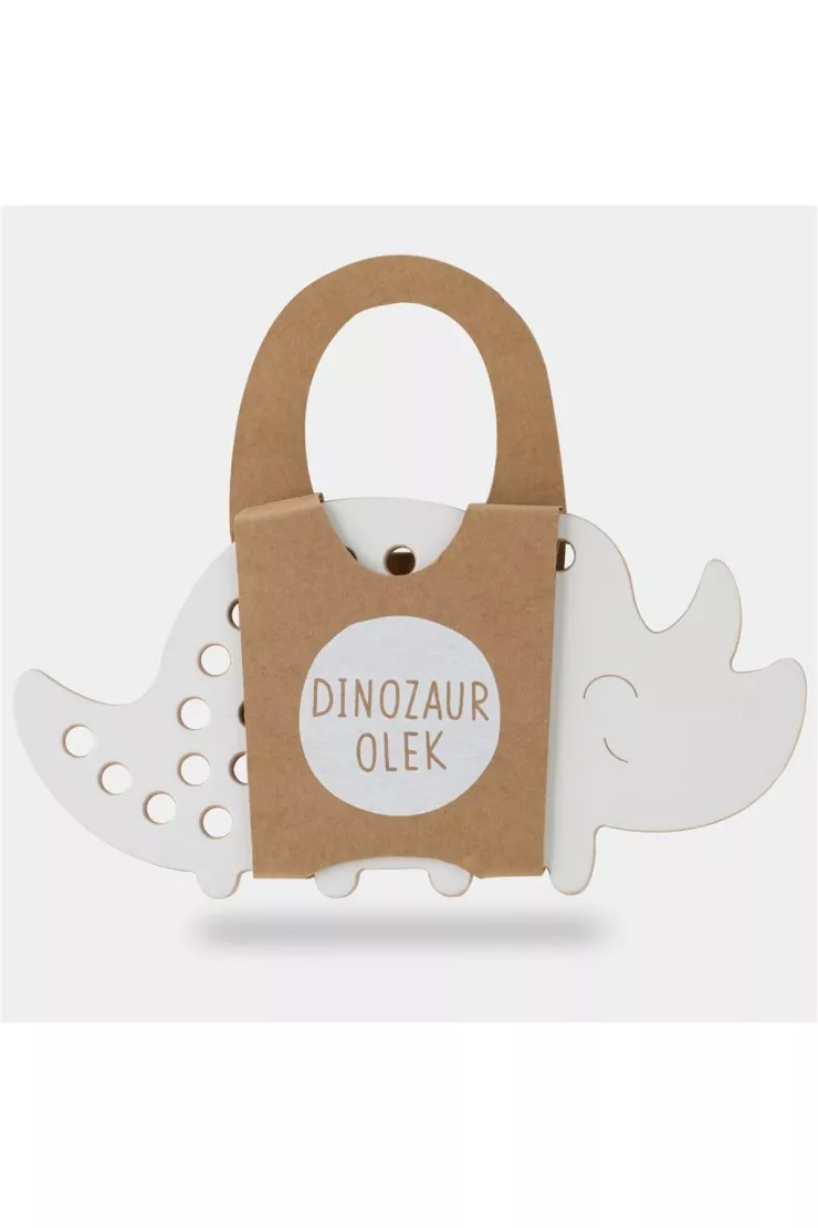 Dinozaur Olek.Drewniana przeplatanka Montessori
