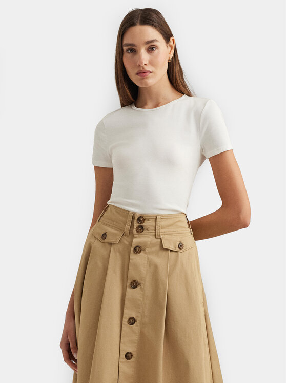 Lauren Ralph Lauren T-Shirt 200655374002 Biały Slim Fit