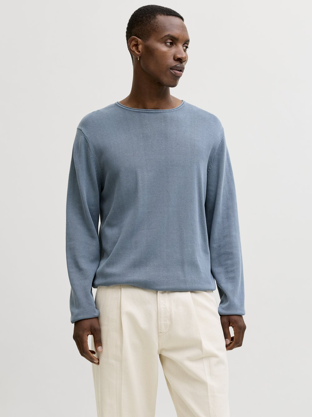 Jack & Jones Sweter męski Mężczyźni Bawełna niebieski, M