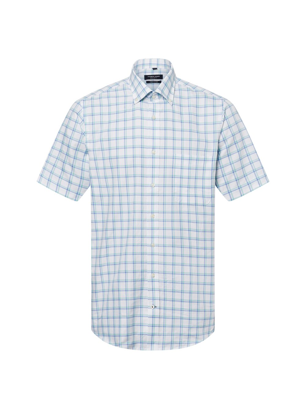Andrew James Męska koszula casual Mężczyźni Regular Fit Bawełna biały|niebieski|zielony, L