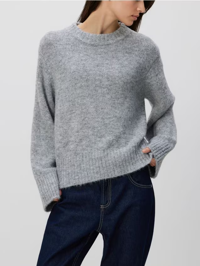 Reserved - Sweter z domieszką wełny - szary