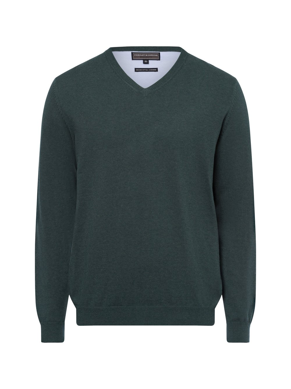 Finshley & Harding Sweter z dodatkiem kaszmiru Mężczyźni Bawełna zielony, XXXL
