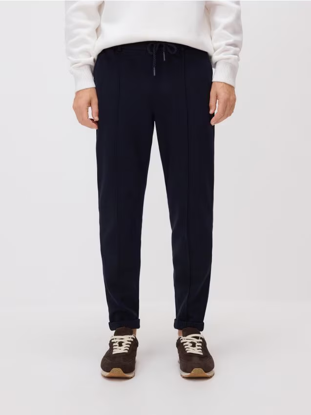 Reserved - Spodnie chino slim - granatowy