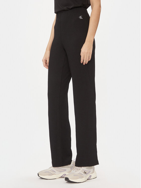 Calvin Klein Jeans Spodnie dzianinowe J20J222685 Czarny Straight Fit