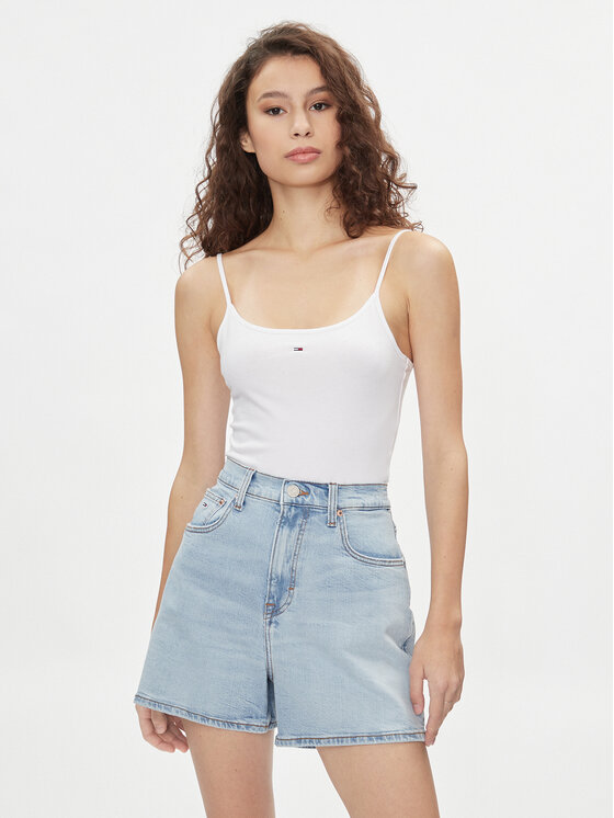 Tommy Jeans Body Essential DW0DW17993 Biały Slim Fit