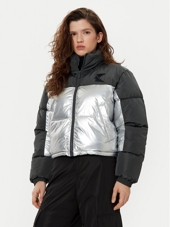 Karl Kani Kurtka zimowa Og Metallic Block 61760015 Czarny Regular Fit