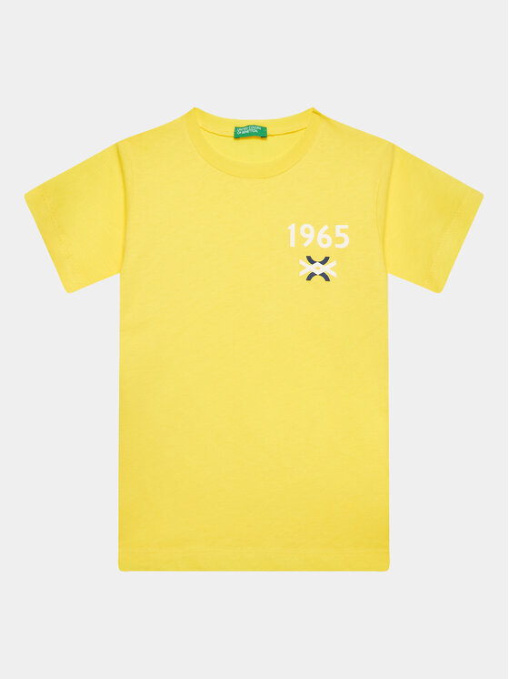 United Colors Of Benetton T-Shirt 3I1XG109J Żółty Regular Fit