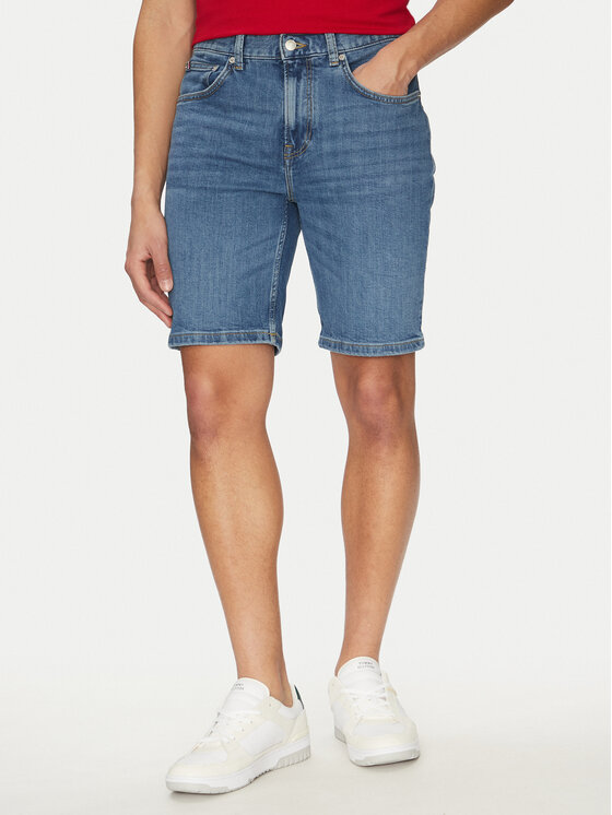 Tommy Hilfiger Szorty jeansowe Brooklyn MW0MW39194 Niebieski Slim Fit