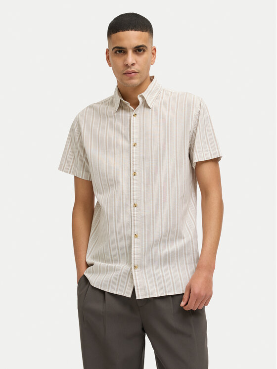 Jack & Jones Koszula Joshua 12269135 Beżowy Comfort Fit
