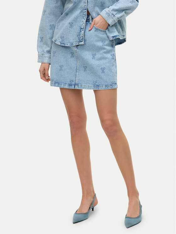 Vero Moda Spódnica jeansowa Tessa 10326888 Niebieski Regular Fit miniaturka