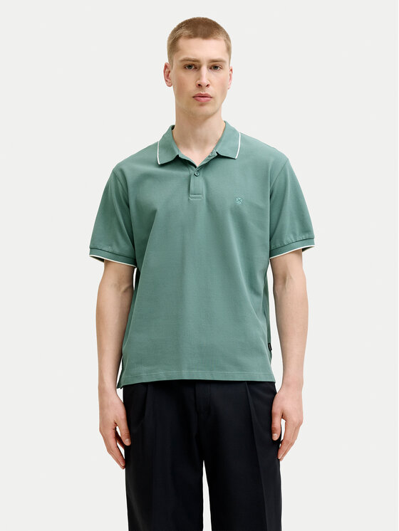 Jack & Jones Polo Weston 12297755 Zielony Regular Fit