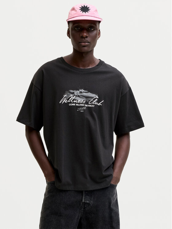 Jack & Jones T-Shirt Eterna 12295526 Czarny Loose Fit
