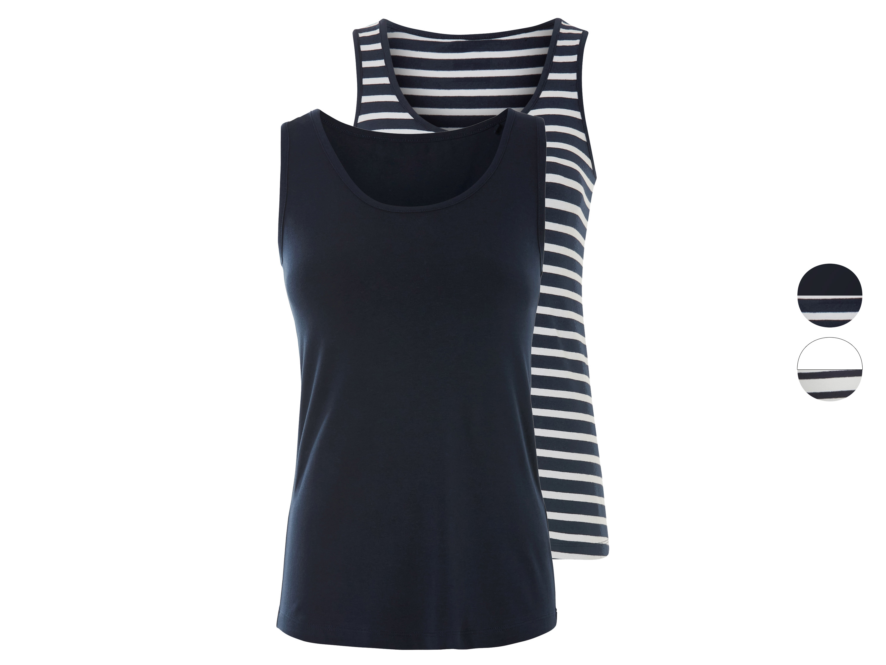 esmara® Topy damskie z biobawełną, 2 sztuki